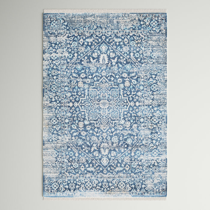 Three Posts™ Mendelsohn Performance Blue Rug & Reviews Wayfair